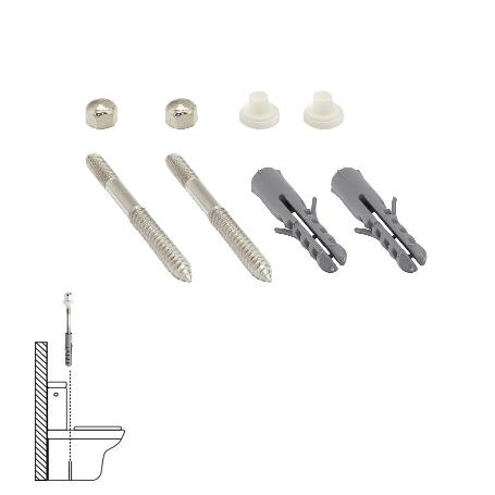 KIT SANITARIO FIJACION WC  6X80 MM. INOXIDABLE (2 PIEZAS)