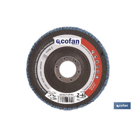 DISCO LAMINADO PROFESIONAL PLANO 115 MM. G-40 ZIRCONIO