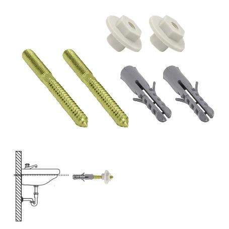 KIT SANITARIO FIJACION LAVABO  10X110 MM. (2 PIEZAS)