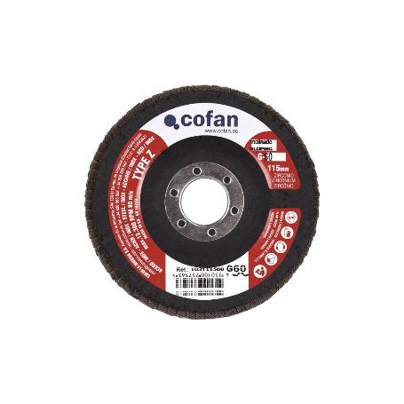 DISCO LAMINADO ESTANDAR INCLINADO 115 MM. G-40 ZIRCONIO   CAJA 5 UNID.