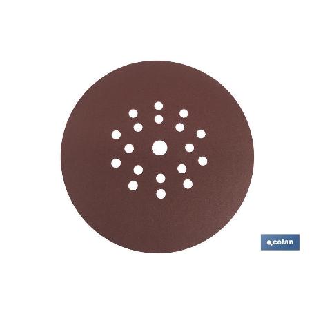 DISCO LIJA CON VELCRO DE ÓXIDO ALUMINIO ROJO Ø225 G-40 VENTA UNITARIA