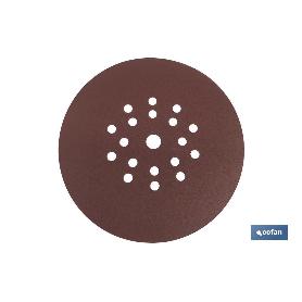 DISCO LIJA CON VELCRO DE ÓXIDO ALUMINIO ROJO Ø225 G-80 VENTA UNITARIA