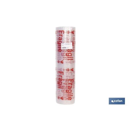 ROLLO DE PLÁSTICO DE BURBUJA FRÁGIL 40 G/M2, 0,6 X 5 M