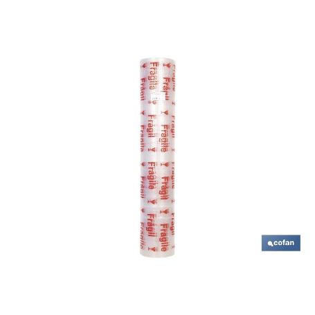 ROLLO DE PLÁSTICO DE BURBUJA FRÁGIL 40 G/M2, 1,2 X 10 M