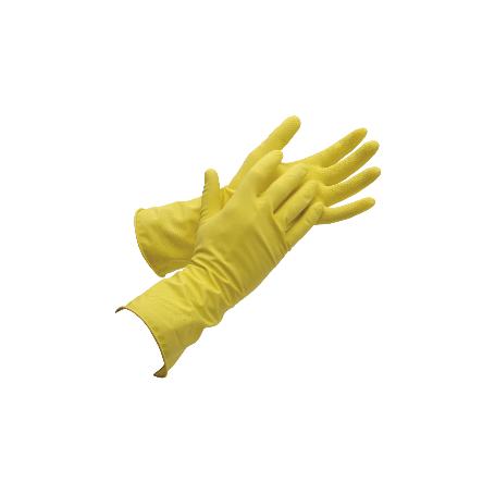 GUANTE AMARILLO LATEX  FLOCADO T 6   CAJA 12 UNID.