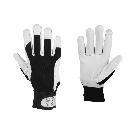 BLÍSTER DE GUANTE DE PIEL VACUNO, DORSO DE TELA Y VELCRO TALLA 10 VENTA UNITARIA