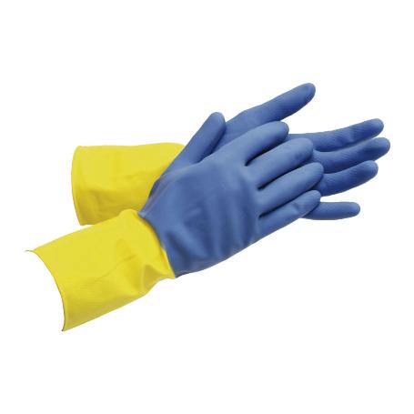 GUANTE BICOLOR LATEX REFORZADO T 8   CAJA 12 UNID.