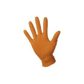CAJA 100 UDS. GUANTES DE NITRILO NARANJA DIAMANTADO 8,5 G TALLA S