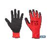 GUANTE IMPREGNADO SANDY COATED ROJO/NEGRO TALLA 8   CAJA 12 UNID.