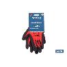 GUANTE IMPREGNADO SANDY COATED ROJO/NEGRO TALLA 9   CAJA 12 UNID.