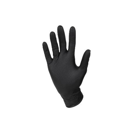 CAJA 100 UDS. GUANTES DE NITRILO NEGRO DIAMANTADO 8,5 G TALLA XL