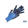GUANTE IMPREGNADO CON PUNTOS AZULES DE NITRILO TALLA 7 VENTA UNITARIA