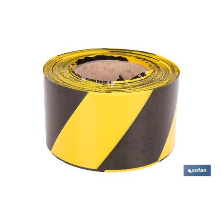 CINTA BALIZAM. AMARILLA/NEGRA 80MM X 200MTS
