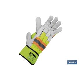 GUANTE VACUNO AMERICANO AMARILLO FLÚOR TALLA 11   CAJA 12 UNID.