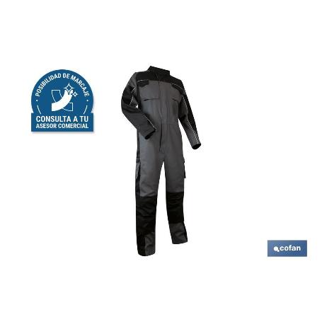 MONO DE TRABAJO BIRO 280GMS/M GRIS-NEGRO T-XL