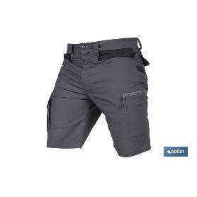 BERMUDAS DE TRABAJO FRIGG ELASTANO 215 G/M2 GRIS OSCURO CON DETALLES NEGROS TALLA 50