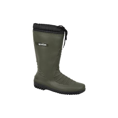 BOTA DE AGUA VERDE/NEGRA CON FORRO POLAR TALLA 43