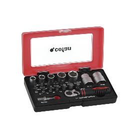 SET MINI CARRACA, VASOS Y PUNTAS 1/4 23 PCS.