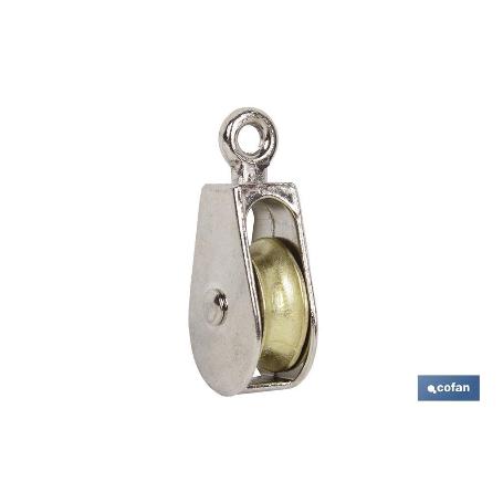 POLEA SIMPLE FIJA NIQUELADA (Ø20MM) VENTA UNITARIA