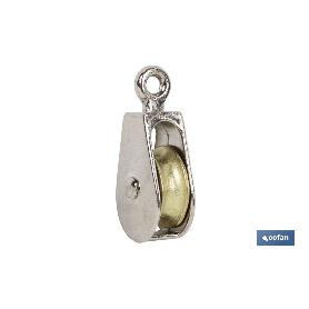 POLEA SIMPLE FIJA NIQUELADA (Ø25MM) VENTA UNITARIA