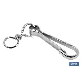 MOSQUETÓN GIRATORIO NIQUELADO 80MM VENTA UNITARIA