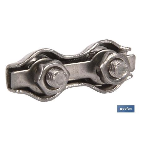 SUJETACABLES PLANOS DOBLES INOX. M-2 VENTA UNITARIA