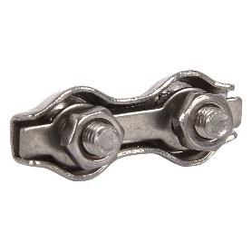 SUJETACABLES PLANOS DOBLES INOX. M-8   CAJA 5 UNID.