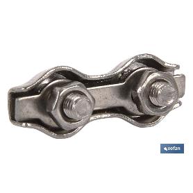 SUJETACABLES PLANOS DOBLES INOX. M-8 VENTA UNITARIA