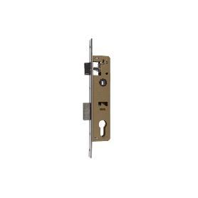 CERRADURA DE EMBUTIR + CERRADERO D85 E28 (LEVA CORTA) NÍQUEL (PUERTAS DE METAL)