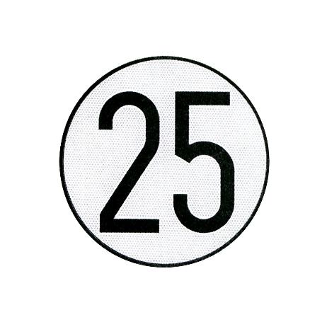 PLACA DE VELOCIDAD HOMOLOGADA 25