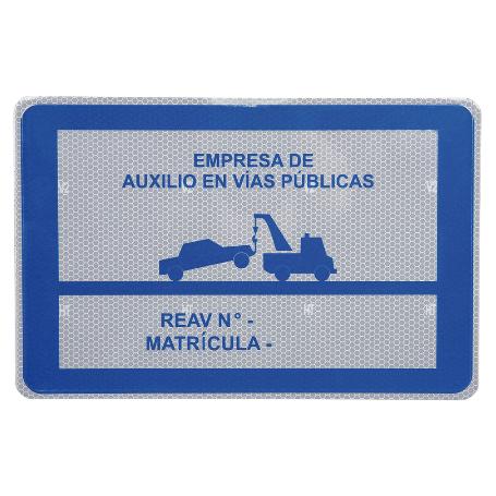 PLACA V-24 PARA GRÚA DE SERVICIO DE AUXILIOS EN CARRETERA