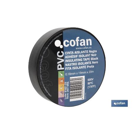 CINTA AISLANTE 180 MICRAS NEGRA 19MMX20 METROS   CAJA 10 UNID.