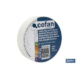CINTA AISLANTE 180 MICRAS BLANCA 19MMX20 METROS VENTA UNITARIA