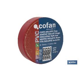 CINTA AISLANTE 180 MICRAS ROJA 19MMX20 METROS VENTA UNITARIA