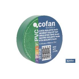 CINTA AISLANTE 180 MICRAS VERDE 19MMX20 METROS VENTA UNITARIA