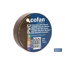 CINTA AISLANTE 180 MICRAS MARRON 19MMX20 METROS VENTA UNITARIA