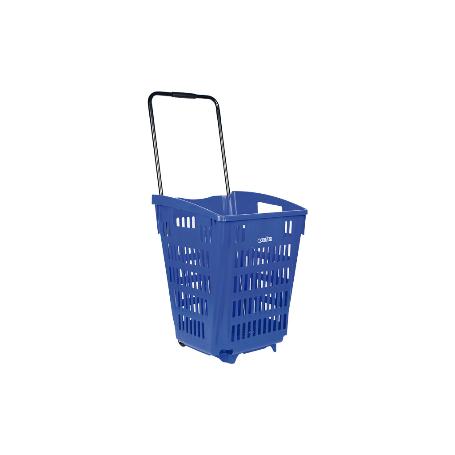 CESTA DE COMPRA CON RUEDAS Y ASA TELESCÓPICA 390X390X529 MM
