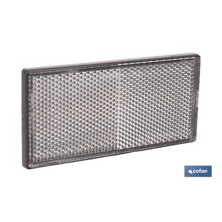 CATADIÓPTRICO RECTANGULAR BLANCO 106 X 50 MM ADHESIVO