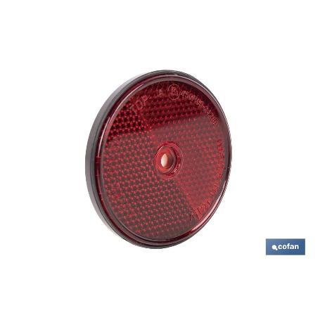 CATADIÓPTRICO REDONDO ROJO Ø60 MM CON AGUJERO SIN TORNILLO CON ADHESIVO