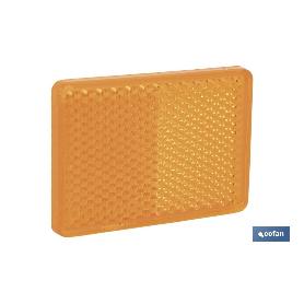 CATADIÓPTRICO RECTANGULAR ÁMBAR 56 X 39 MM CON ADHESIVO