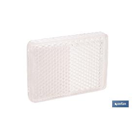 CATADIÓPTRICO RECTANGULAR BLANCO 56 X 39 MM CON ADHESIVO