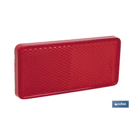 CATADIÓPTRICO RECTANGULAR ROJO 94 X 44 MM CON ADHESIVO