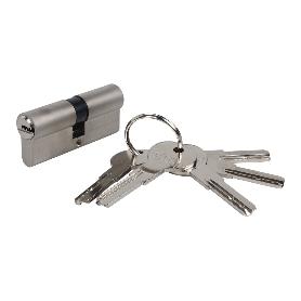 CILINDRO DE SEGURIDAD DE NÍQUEL MATE 35/45 - LEVA LARGA