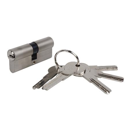 CILINDRO DE SEGURIDAD DE NÍQUEL MATE 40/40 - LEVA LARGA