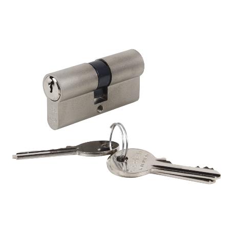 CILINDRO 35/35 LLAVES IGUALES- LEVA LARGA- NÍQUEL MATE (BBB)