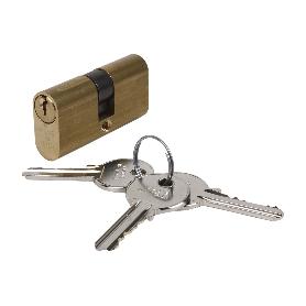 CILINDRO OVAL 27/27-L.LARGA-LATÓN LLAVES IGUALES AAA