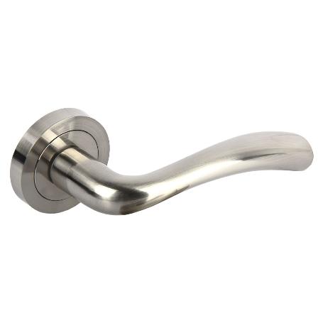 JUEGO MANIVELA ALUMINIO OSLO ROSETA REDONDA NIQUEL