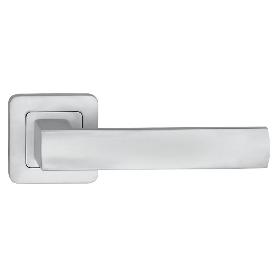 JUEGO MANIVELA ALUMINIO BERLÍN ROSETA CUADRADA NIQUEL