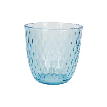 PACK 6 VASOS DE AGUA VIDRIO 29 CL COLOR AZUL MODELO ÓPALO