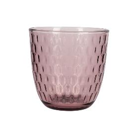 PACK 6 VASOS DE AGUA VIDRIO 29 CL COLOR PURPURA CLARO MODELO ÓPALO